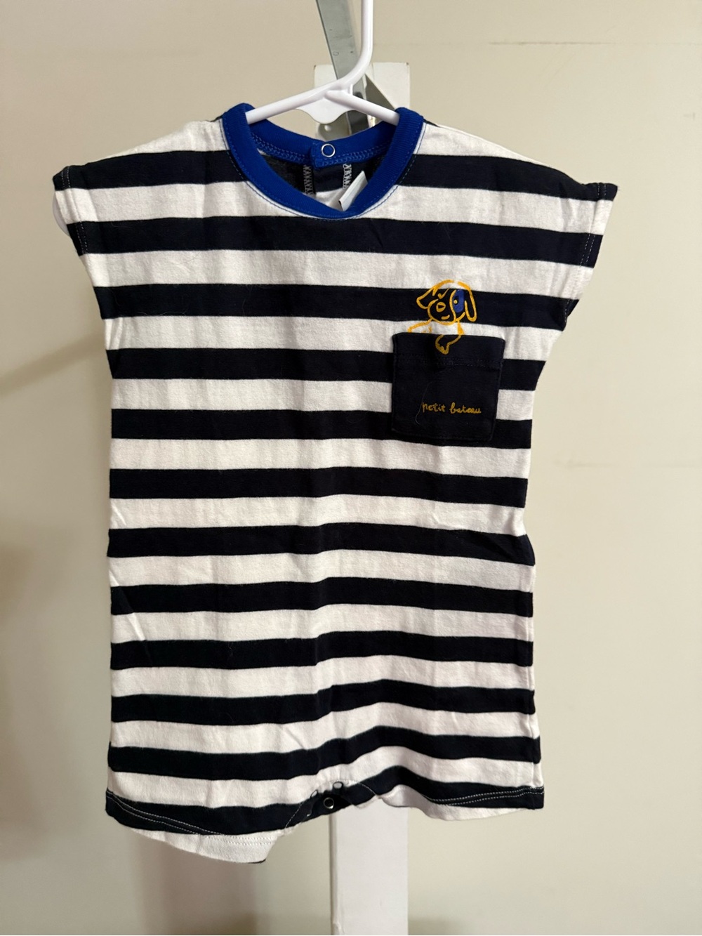 New Petit Bateau Striped Romper